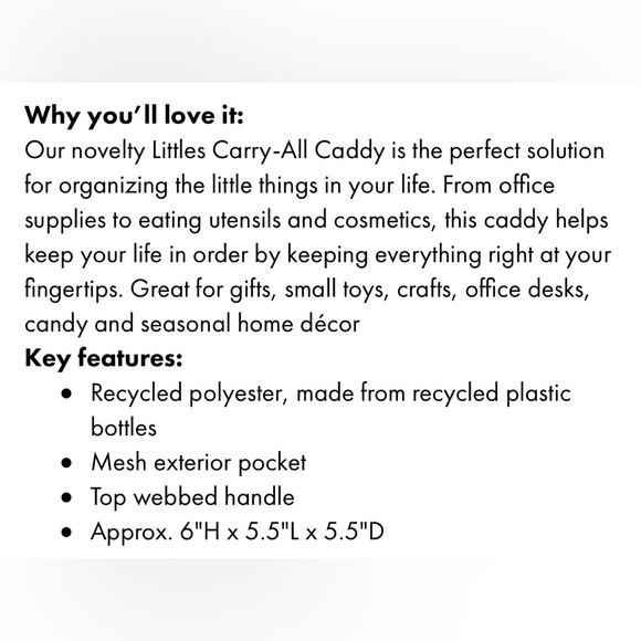 Thirty-One Little Carryall Caddy in Festive Hedgehog - Picture 4 of 4